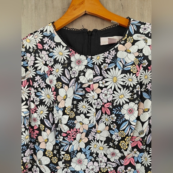 Rachel Parcell Floral Cotton Puff Sleeves Mini Dress Size LG - Picture 12 of 15